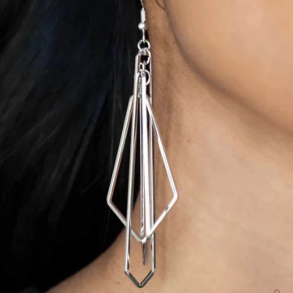 Elegant Silver Geometric Earrings